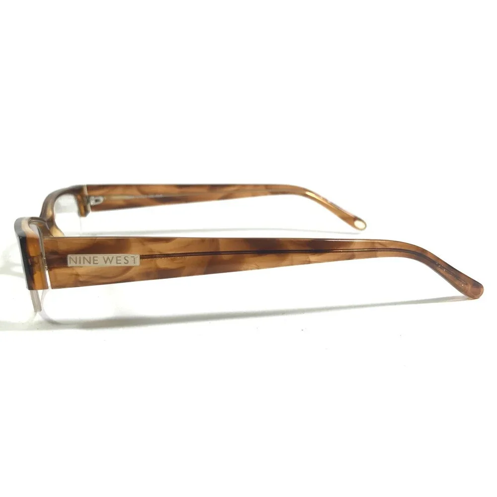 Nine West Petite Eyeglasses Frames 316 FM5 Brown Rectangular Half Rim 49-16-140